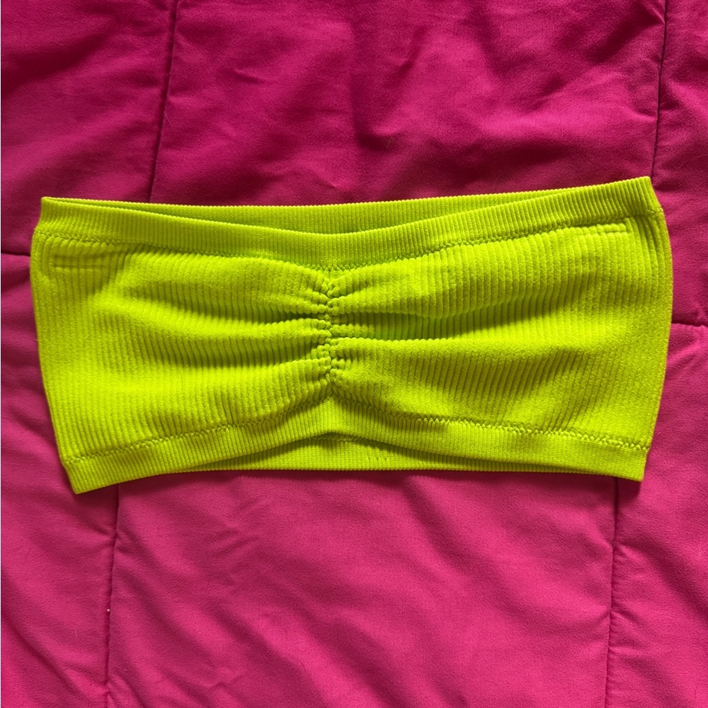 Aerie Lime Green Ribbed Bandeau